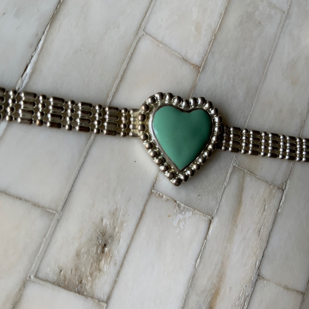 Y2K Bracelet with turquoise color heart